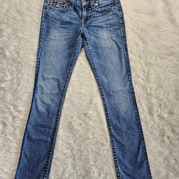True Religion Women's Blue Slim Straight Jeans Size 28 - Picture 3 of 10